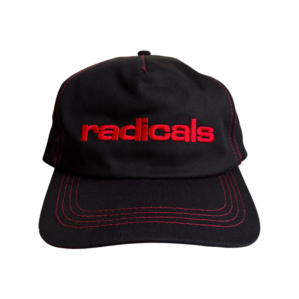 Radicals Logo 5 Panel Stitch Hat - Black and Red