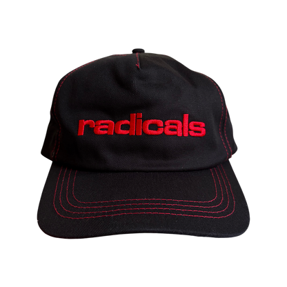 Radicals Logo 5 Panel Stitch Hat - Black and Red