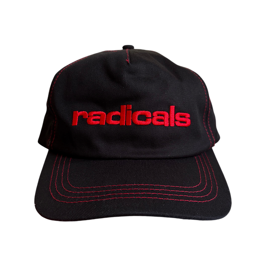 Radicals Logo 5 Panel Stitch Hat - Black and Red