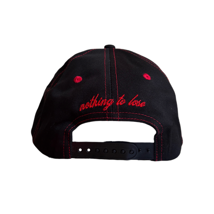 Radicals Logo 5 Panel Stitch Hat - Black and Red