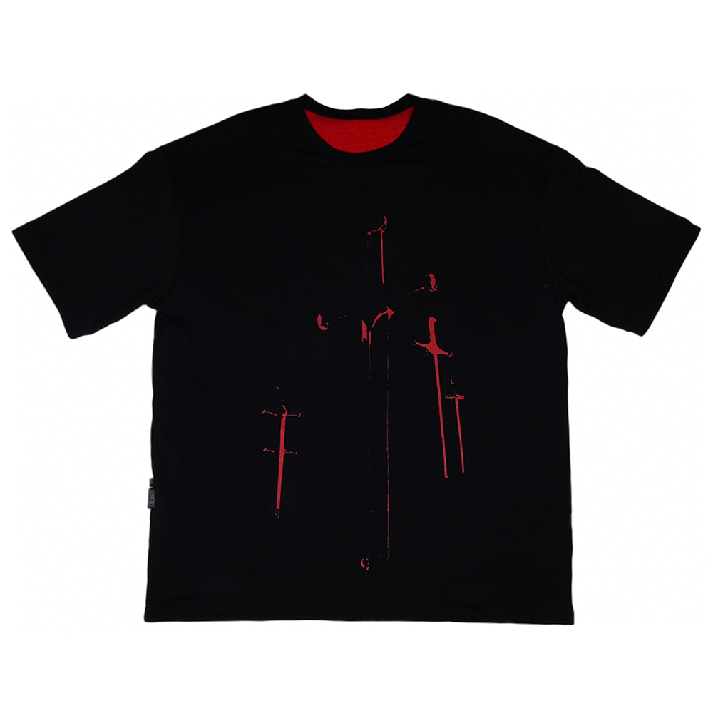 Reversible Waffle Tee - Red and Black