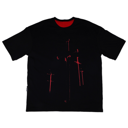 Reversible Waffle Tee - Red and Black