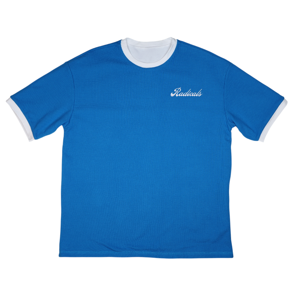 Reversible Waffle Tee - Blue and White