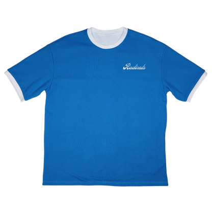 Reversible Waffle Tee - Blue and White