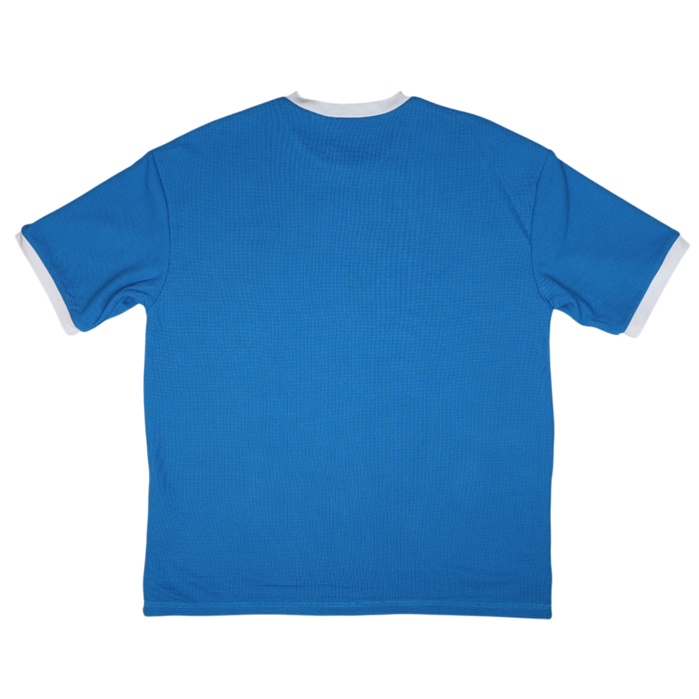 Reversible Waffle Tee - Blue and White