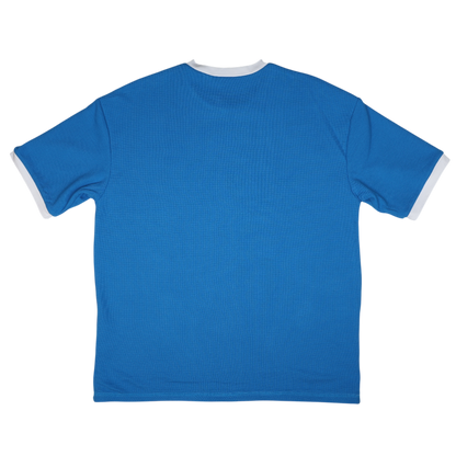 Reversible Waffle Tee - Blue and White