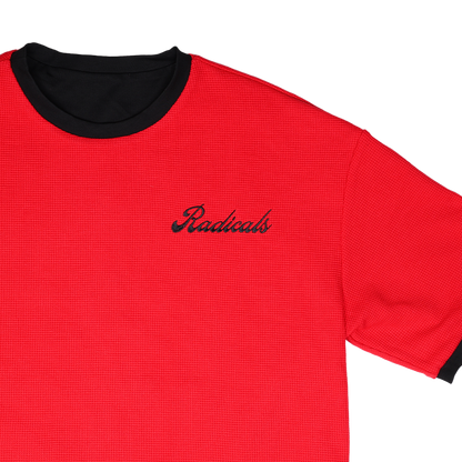 Reversible Waffle Tee - Red and Black