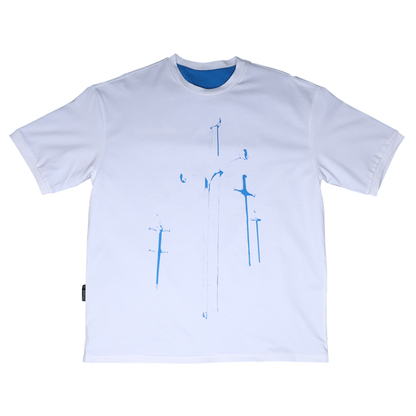 Reversible Waffle Tee - Blue and White