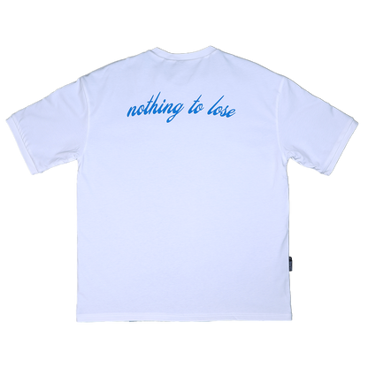 Reversible Waffle Tee - Blue and White